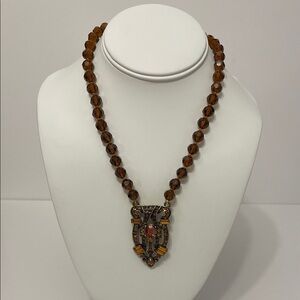 Heidi Daus Amber Beaded “Tasteful Talisman” Necklace